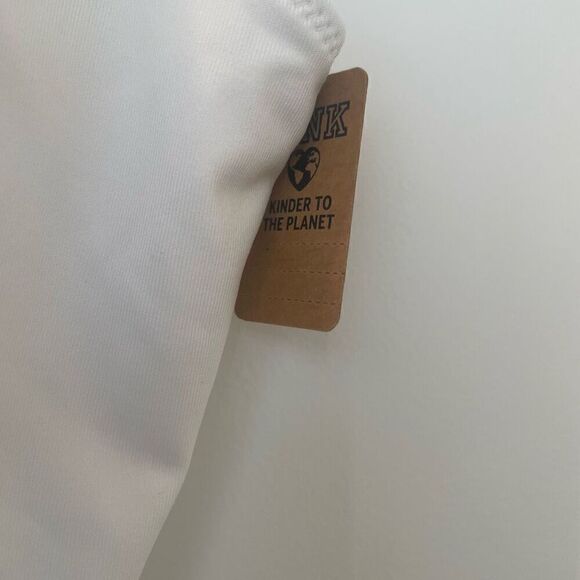 New Victoria's Secret Pink Ruched Front One Piece Swimsuit White XL White - Picture 3 of 8